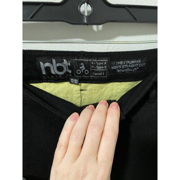 New NBT Straight Leg Black Motorcycle Jean Pants Size 32/32 - Picture 3 of 5
